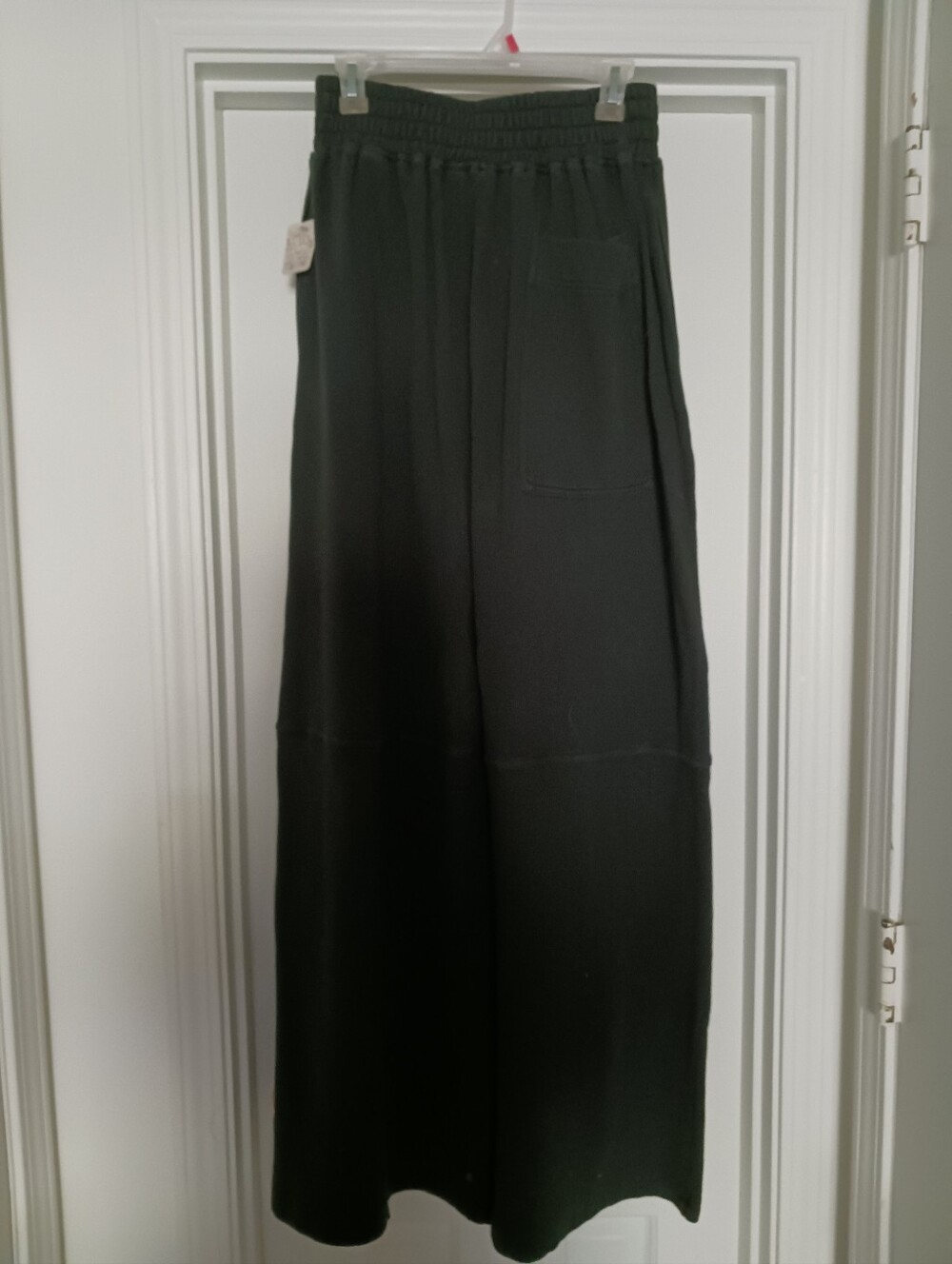 Charcoal Extra-Wide-Leg Pants with Pocket